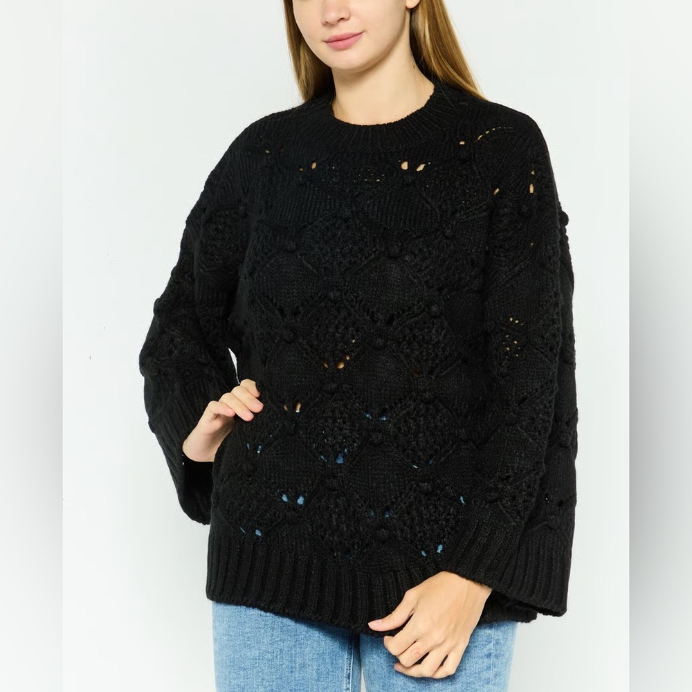Zara Oversized Black Chunky Knit